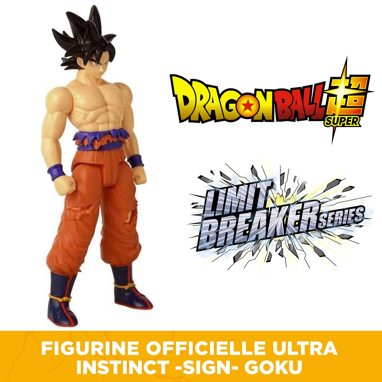 BANDAI - Dragon Ball Super - Figurine géante Limit Breaker - Ultra Instinct Goku Sign - Licence Officielle Dragon Ball - Grande Figurine Goku articulée 30 cm - Jouet Enfant 4 Ans et + - 36749