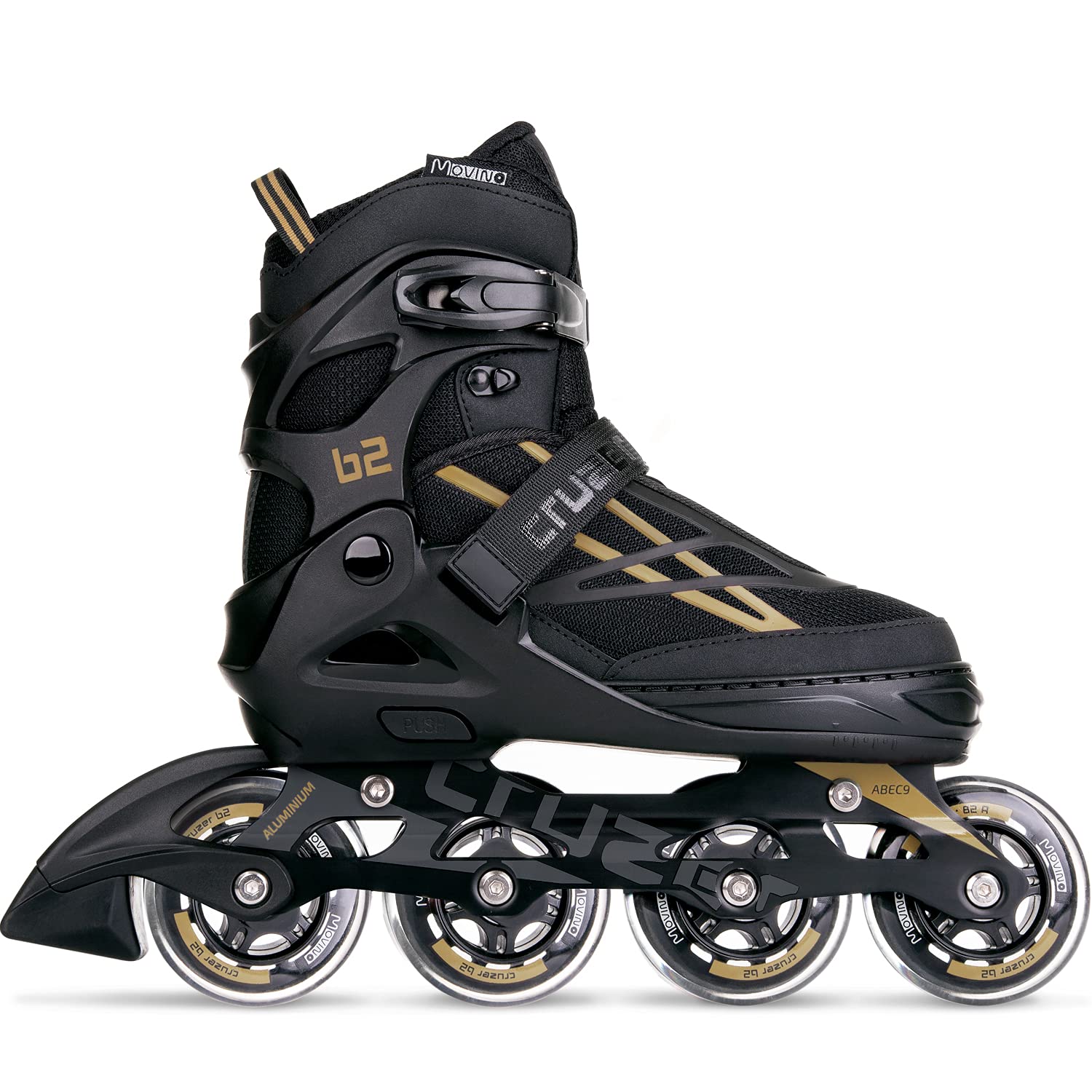 Movino Inline Skates Cruzer B3 Verstellbare Rollschuhe Damen Mädchen Jungen Inliner für Erwachsene mit großen Rädern