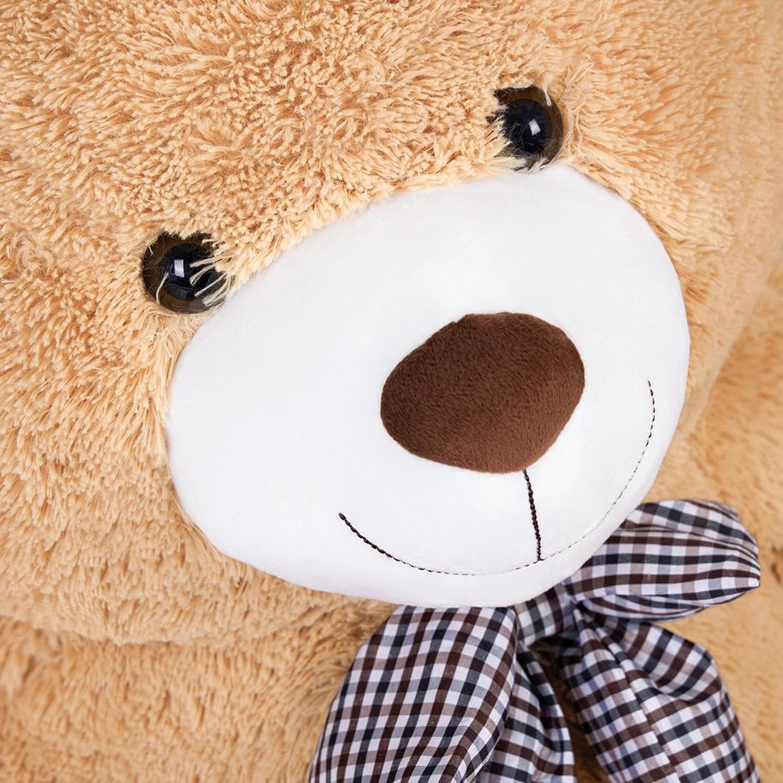 SNOWOLF Orsacchiotto gigante da 120 cm, grande orsacchiotto di peluche peluche peluche giocattolo orsacchiotto bambola per bambini ragazza (marrone chiaro)