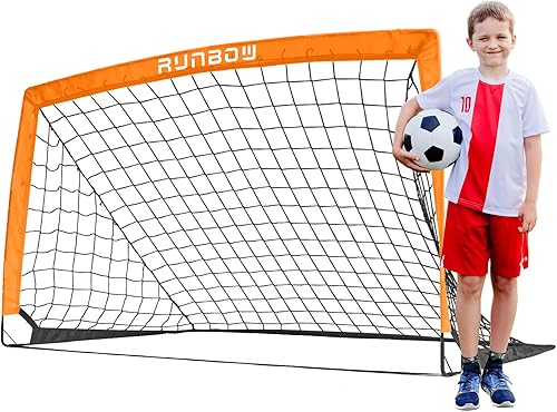 Miniatura 9 de RUNBOW Portería de fútbol portátil para niños de 5 x 3 pies para patio trasero y niños pequeños, juego de 2 con funda de transporte portátil
