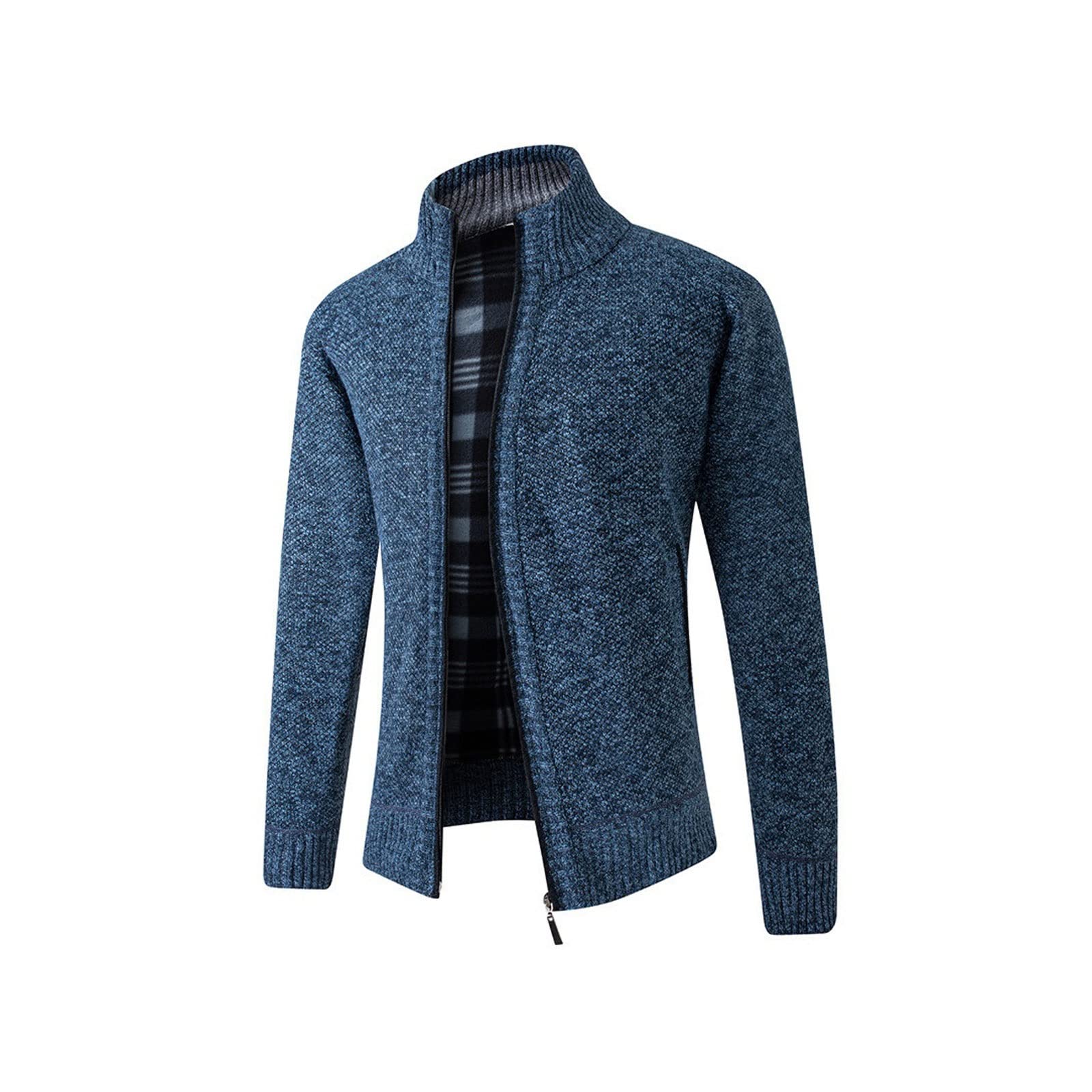 YAGUMO Pullover for Men, Autumn and Winter Men Classic Solid Color Sweater Men Leisure Slim and Thick Warm Coat (Color : Hortel�, Size : 4XL)