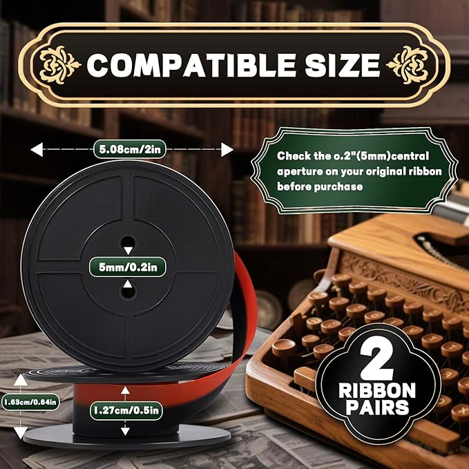 Cinta para Máquina de Escribir 2 Paquetes Negro/Rojo Universal miniatura 2