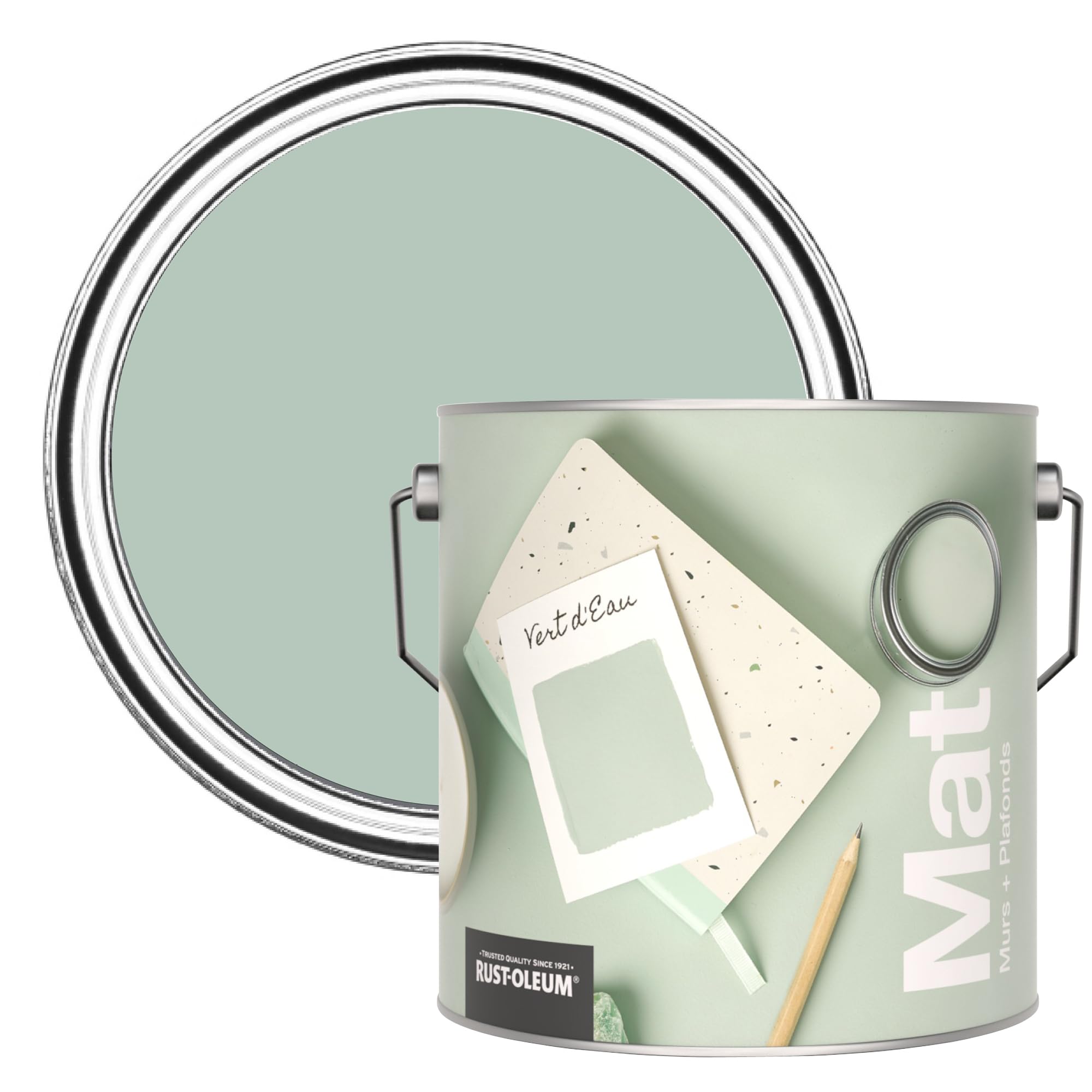 Rust-Oleum Peinture Mate Murs et Plafonds Verte - Vert d'Eau 2,5L