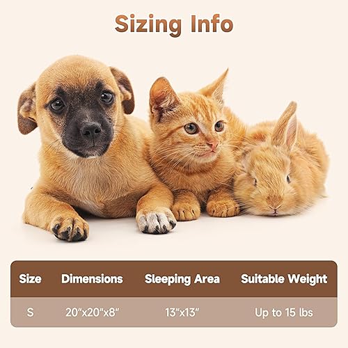 Miniatura 3 de Paquete de 2 camas para perros y gatos, camas para gatos de 20 pulgadas para gatos de interior, cama calmante en forma de dona para cachorros y