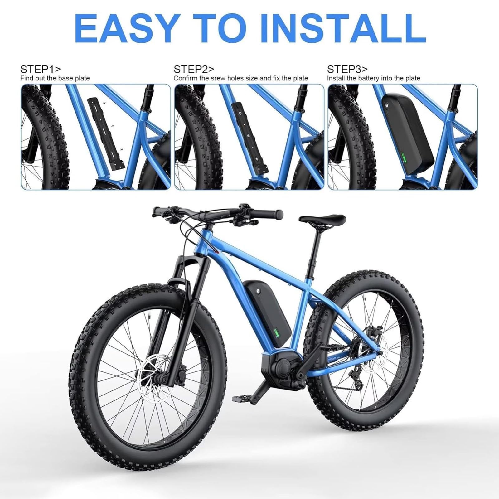 Batterie Lithium De Remplacement 48 V 20 Ah pour Vélo Électrique avec Protection BMS, Batterie Lithium-ION Rechargeable Étanche pour Kit De Conversion De VTT Électrique