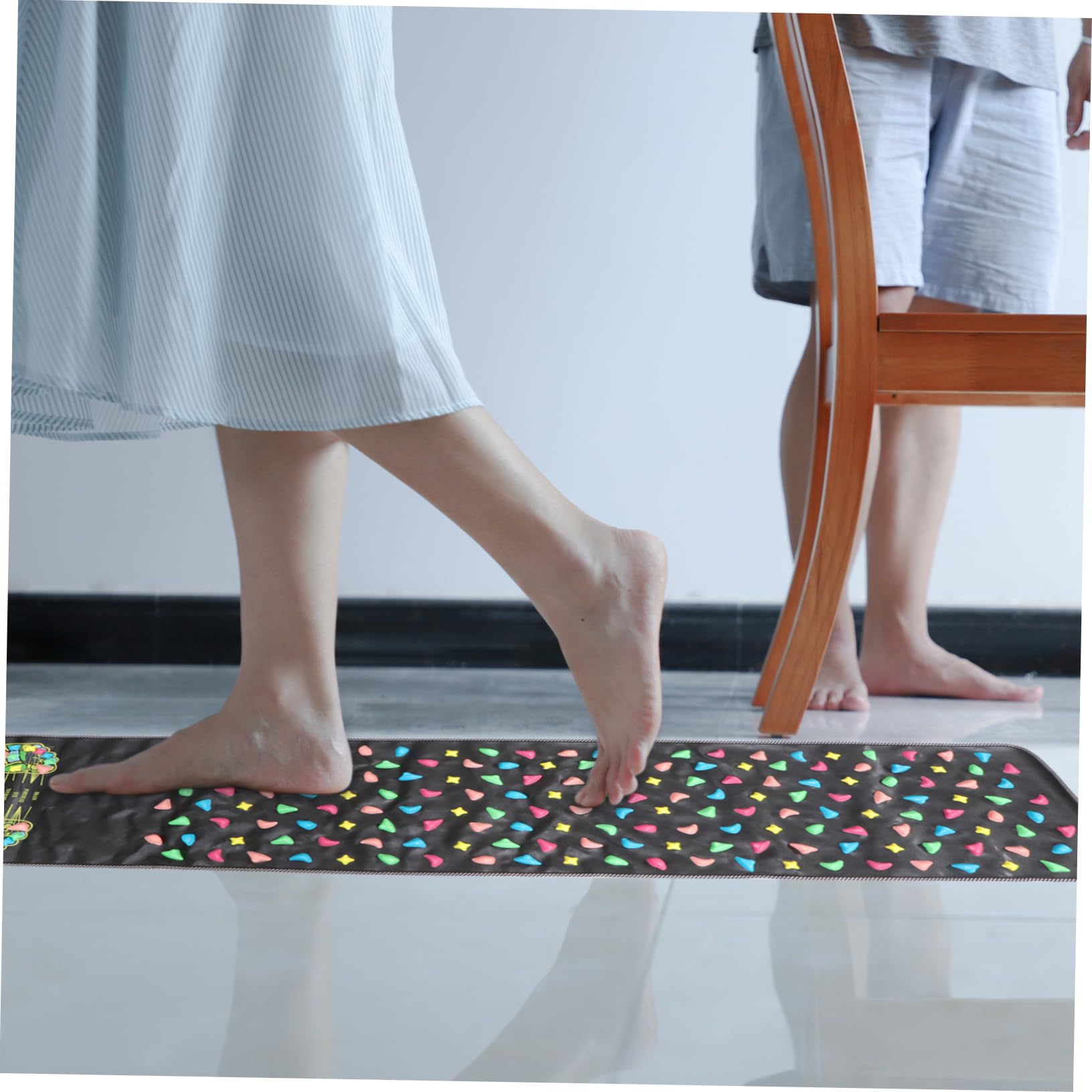 Akupressur Fußmatte 175x35cm aus Leder und PP für Fußmassage