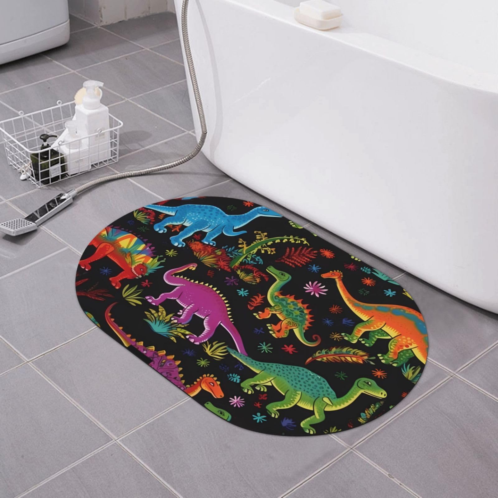 Tapis de douche en diatomite dinosaure absorbant pour sol