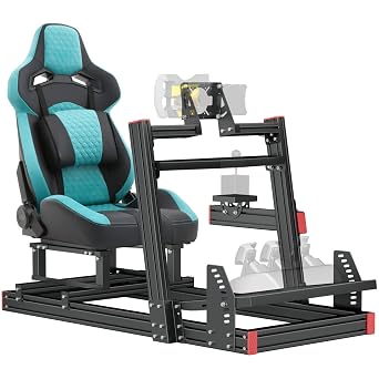 Racing Simulator Cockpit Stand, Elite Series Racing Simulator Cockpit for Logitech, Thrustmaster, Fanatec, Adjustable Steering Wheel Stand,Not Included Wheel,Pedals & Shifter