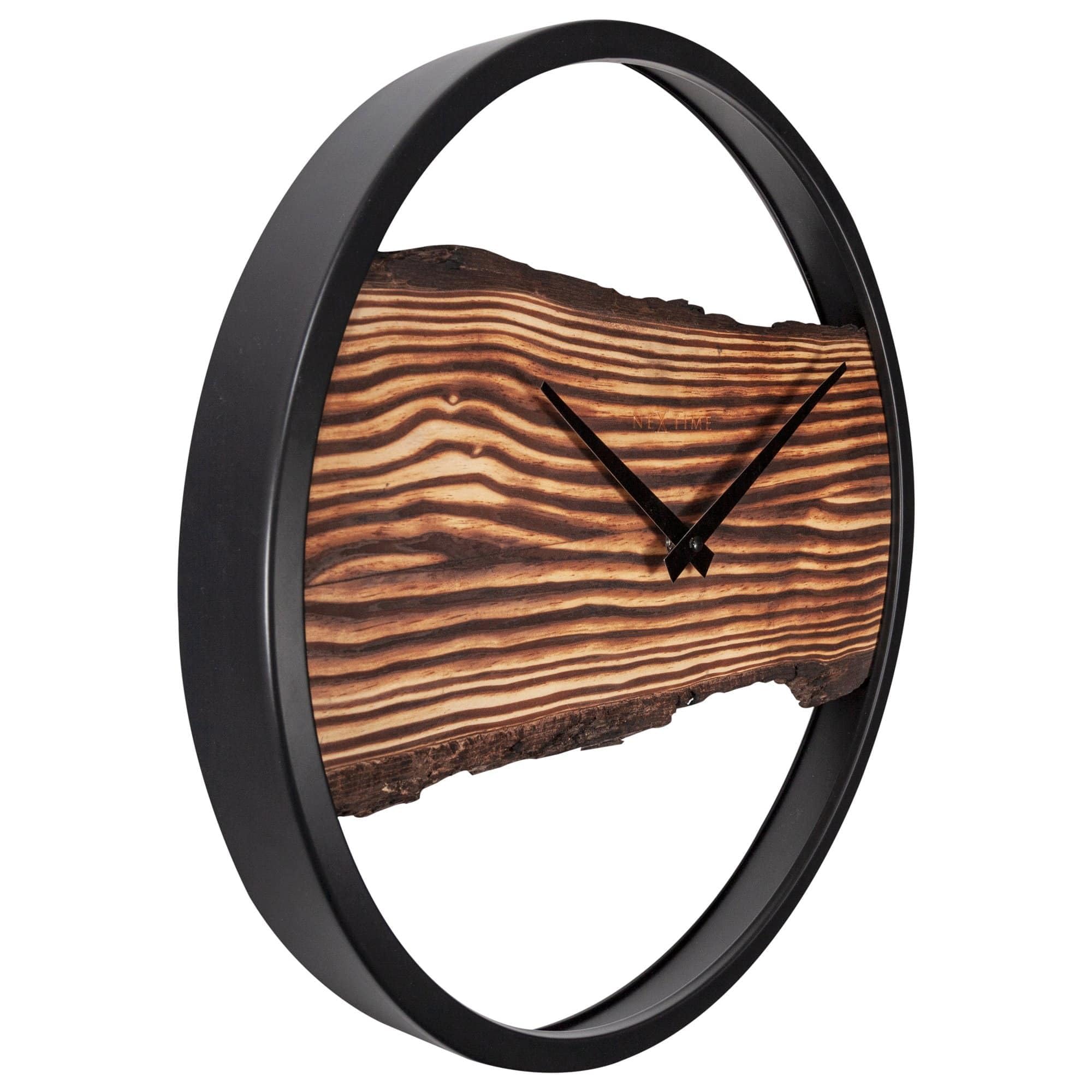 Holzuhr - kein Cuttergeräusch! - 30 cm - Holz/Metall - Wald - NeXtime
