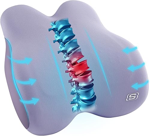 Miniatura 11 de Skechers Almohada lumbar de espuma viscoelástica, almohada de apoyo lumbar para oficina, silla, alivio del dolor de espalda baja, almohada lumbar