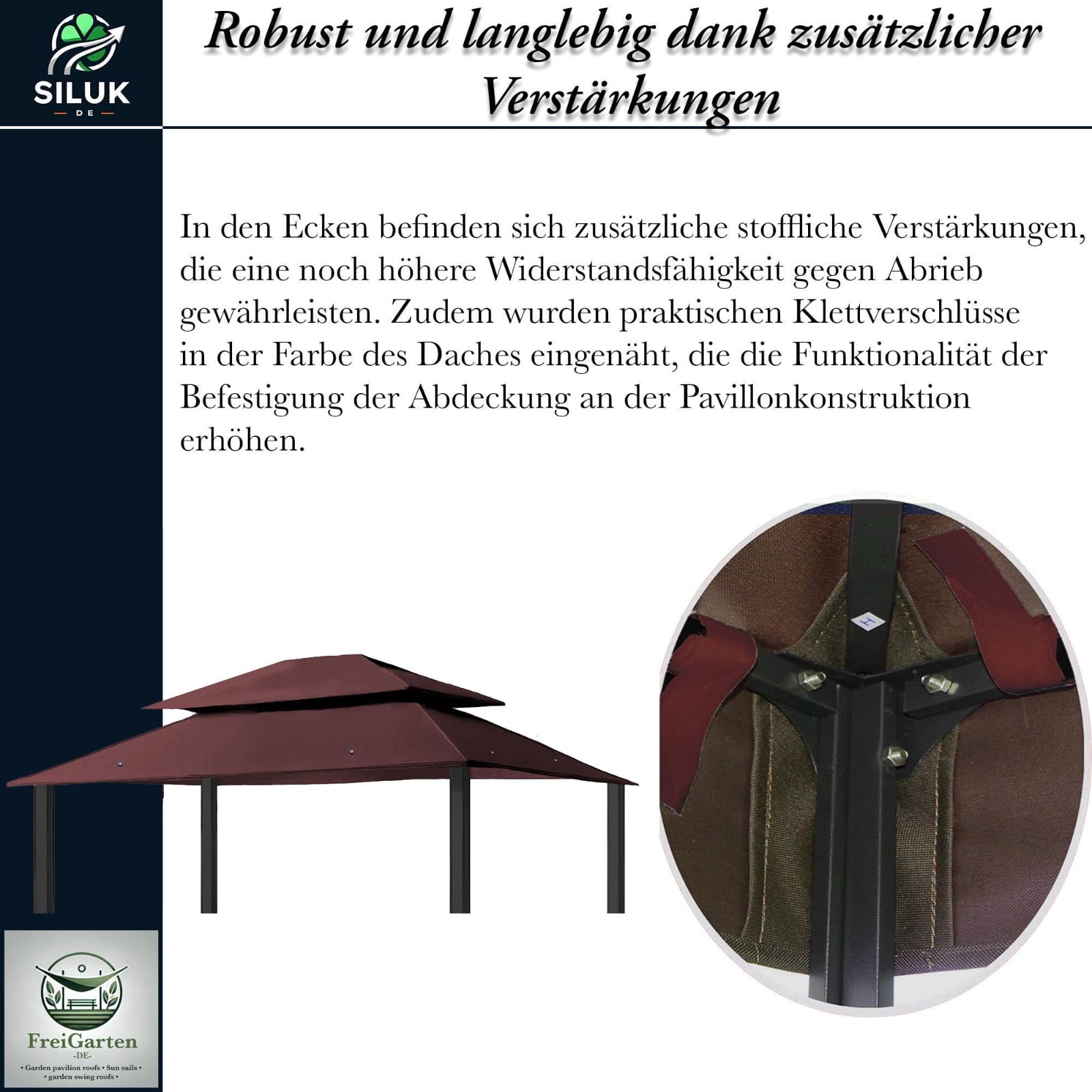 Toit de remplacement pour gazebo, 3 x 4 m, imperméable, matériau : Panama PVC Souple 370 g/m², ultra résistant, modèle 7 (marron)