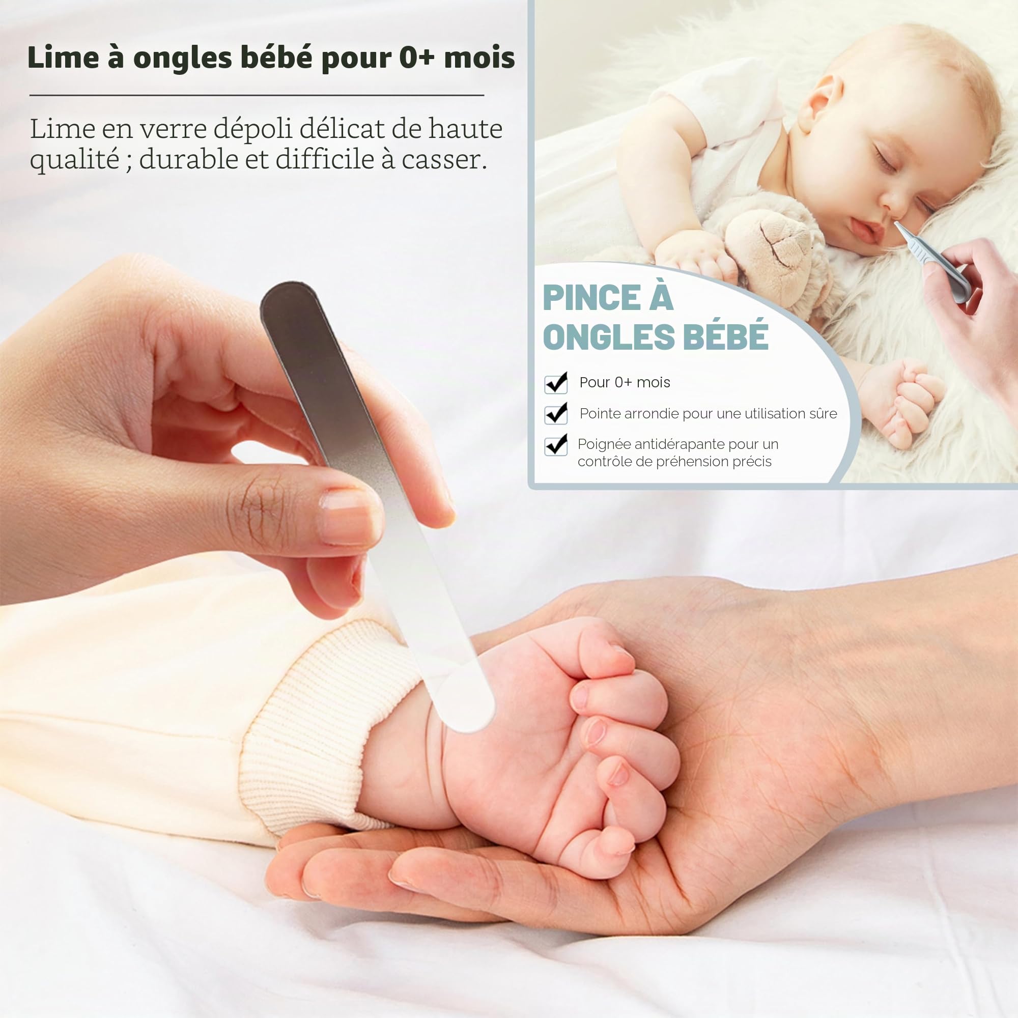 Set d'ongles pour bébé, set de manucure et set de pédicure pour bébé avec étui mignon. Coupe-ongles et set de brosses pour bébé, pour nouveau-nés, nourrissons et jeunes enfants