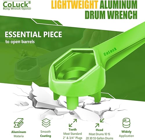 Miniatura 13 de Llave de tambor – Herramienta de apertura de tambor de 55 galones – Se adapta a tapas de 2 3/4 pulgadas – Plata, 2 paquetes