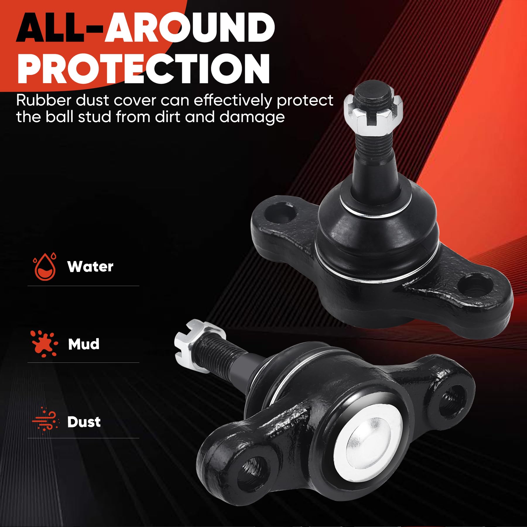 K500035 Kugelgelenk-Set vorne unten, kompatibel mit Hyundai Azera 2006–2011, Sonata 2006–2010, Kia Amanti 2007–2009