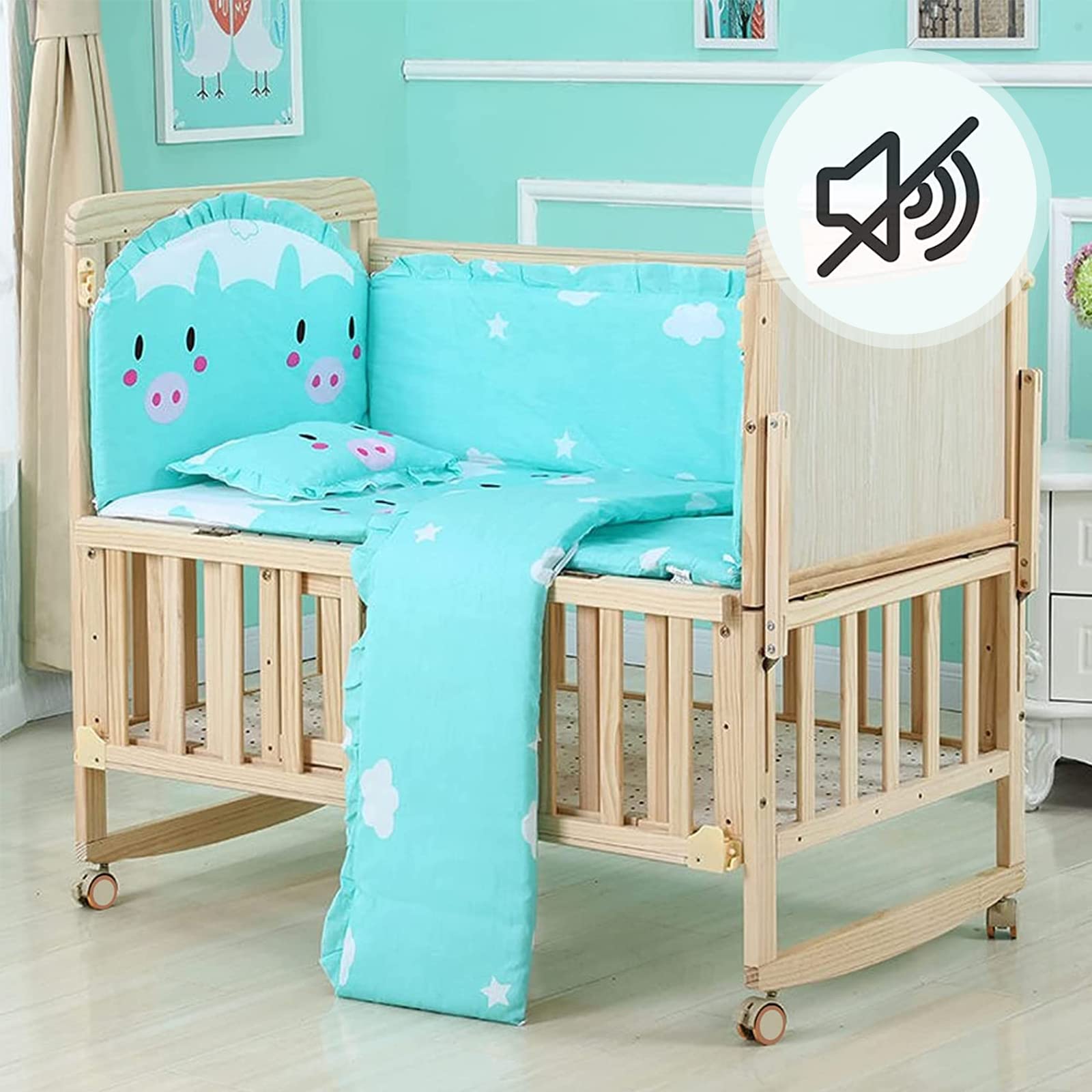 4 Pièces Roulettes pour Lit d'Enfant Pivotantes, Roulettes Pivotantes pour Berceau, Support Roulettes Pivotantes Lit de Bébé, pour Petits Canapés, Berceaux, Poussettes, Chaises