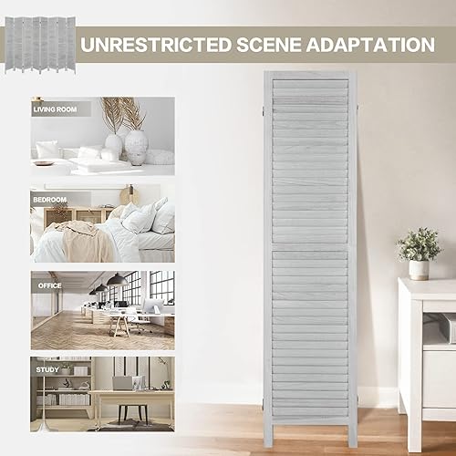 Miniatura 27 de Divisores de habitación de madera de 5.3 pies de ancho y separador de ambientes plegables, pantallas de privacidad plegables, separadores de Negro