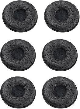 وسائد الأذن leatherette Spare استبدال Earpads لـ Plantronics Supra Plus Encore وسماعات الهاتف المكتبية ذات الحجم القياسي H251 H251N H261 H261N H351 H351N H361 H361N Pack of 6