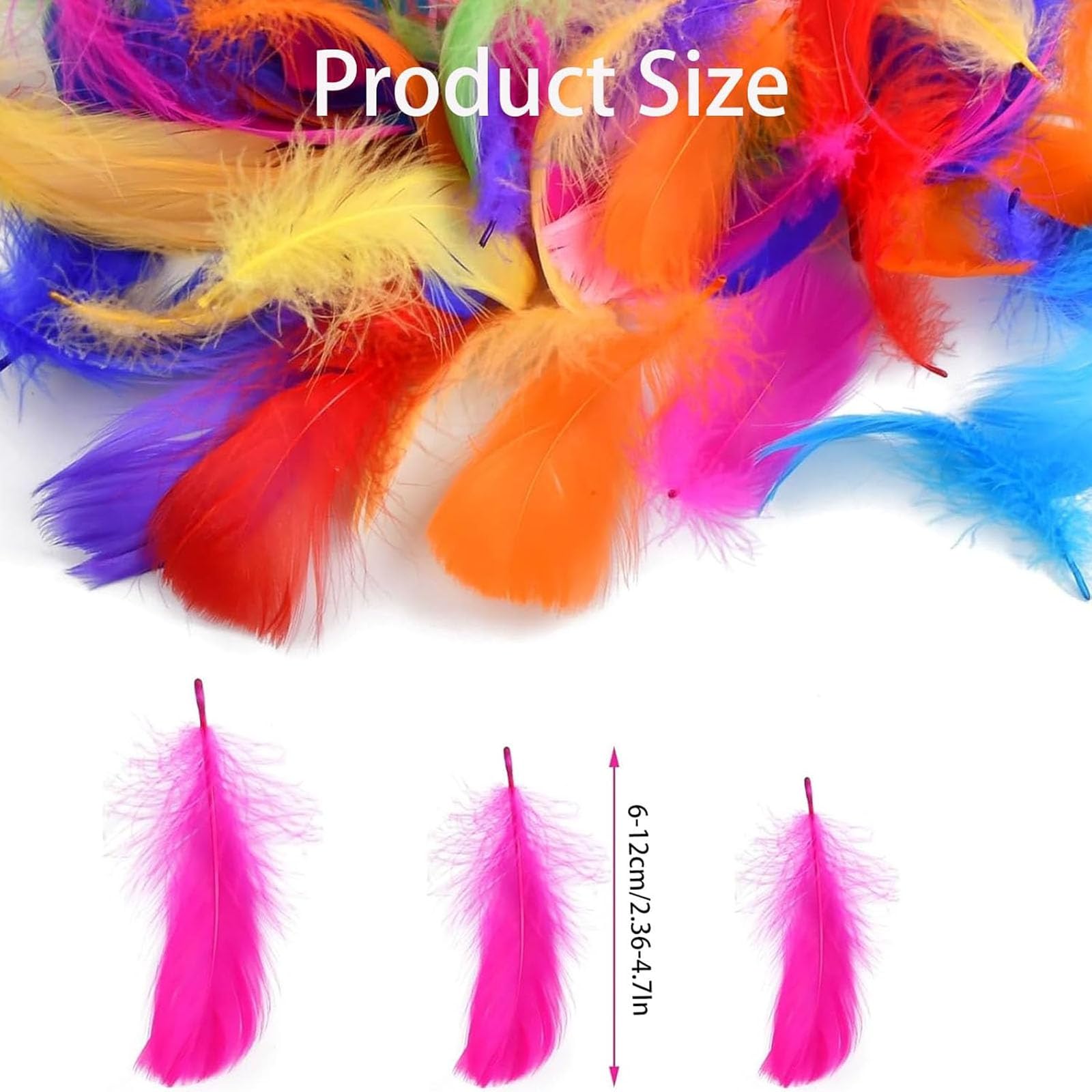 Feathers For Kids 400Pcs Colorful Craft Feathers - Assorted Sizes 2.4-4 ...