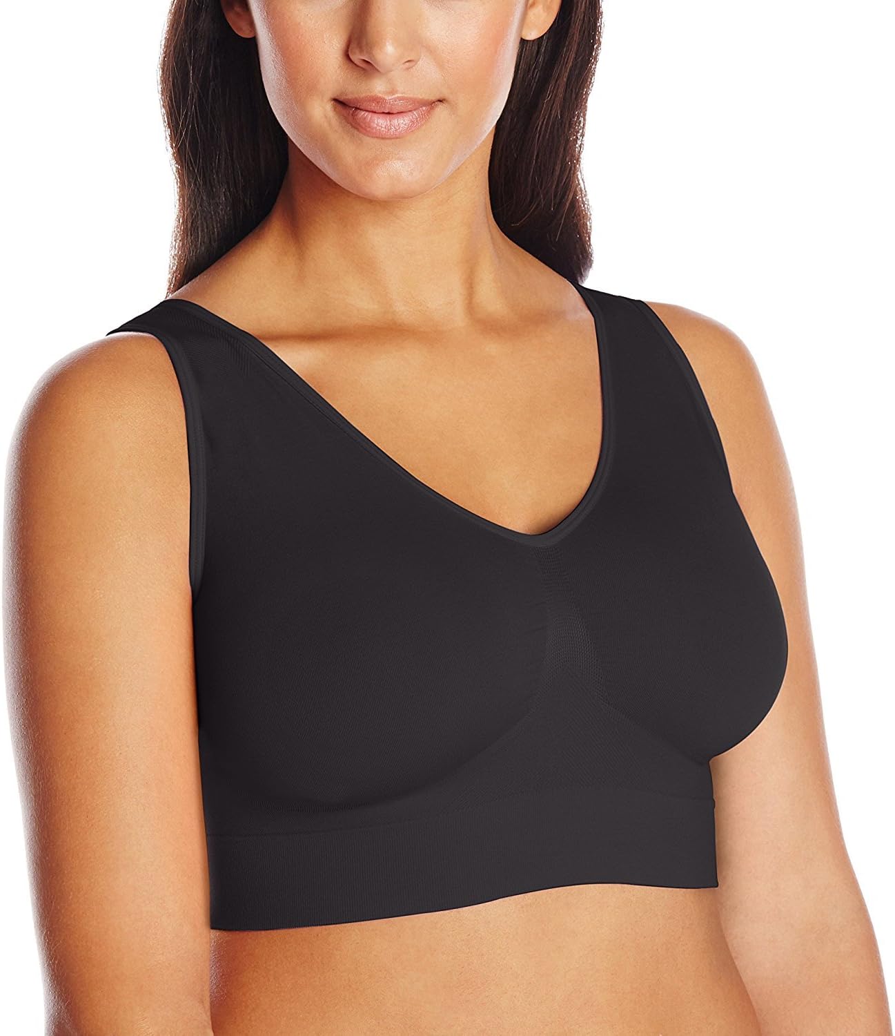 Womens Seamless, Wireless Bra, As Seen On TV, with Removable Pads for Extra Lift (3X, Black)
