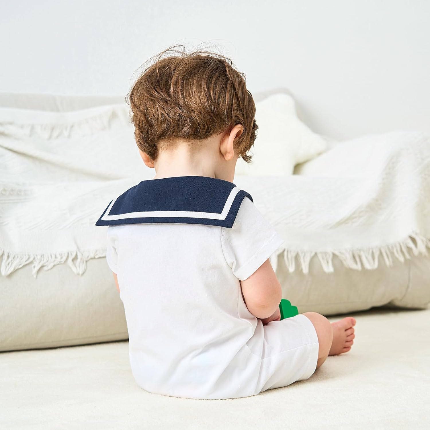 pureborn Baby Boys Girls Nautical Romper One-Piece Beach Outfit Summer Clothes 0-24 Months - Image 3