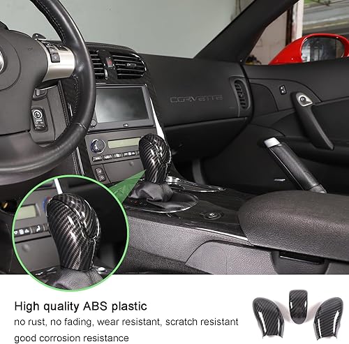 Miniatura 5 de LLKUANG Fundas de freno de mano de palanca de cambios de automóvil compatibles con Chevrolet Corvette C6 2005-2013, accesorios interiores de ABS