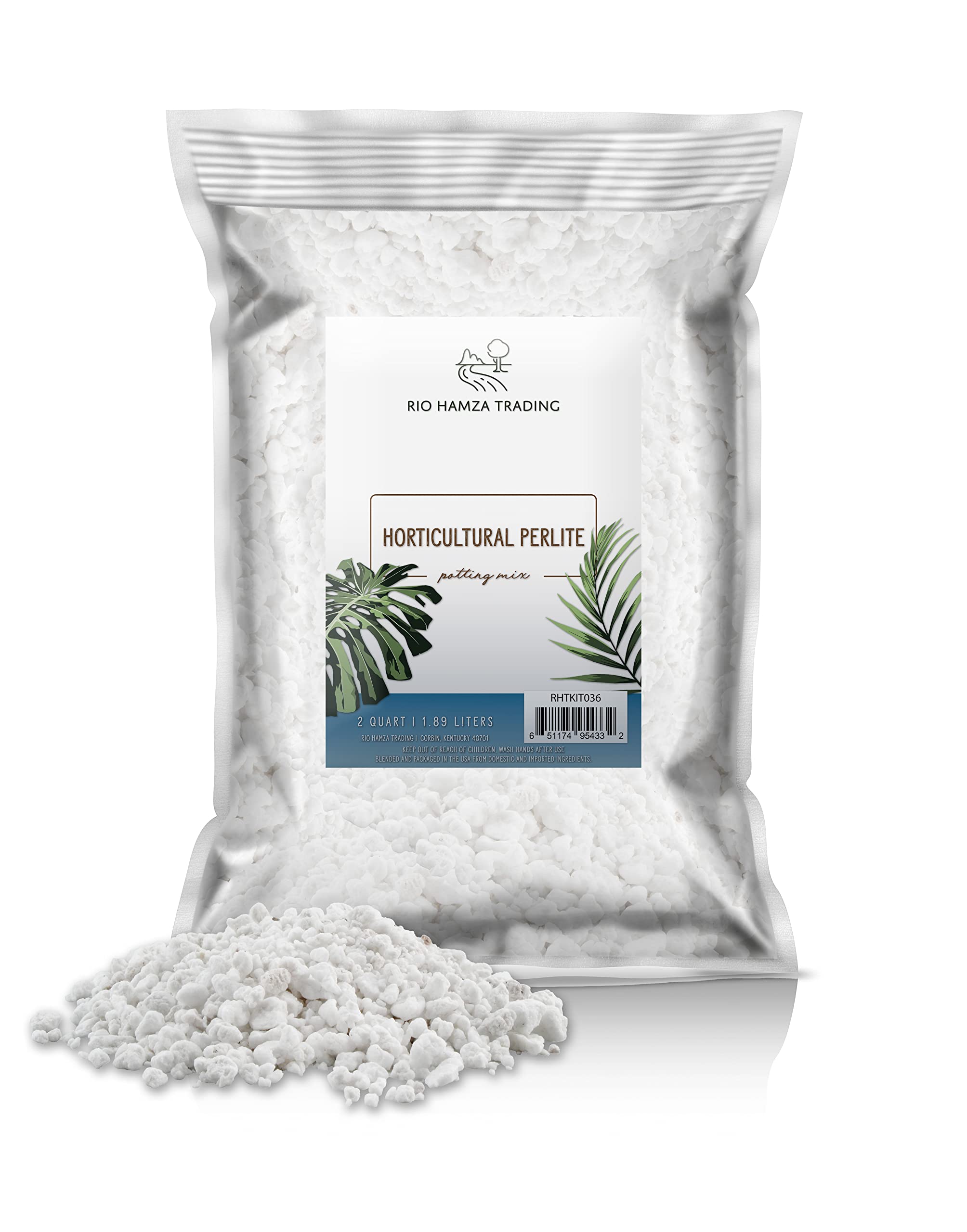 Horticultural Perlite, Soil Amendment for Enhanced Drainage and Growth, Ideal for Potting Mixes 2QT