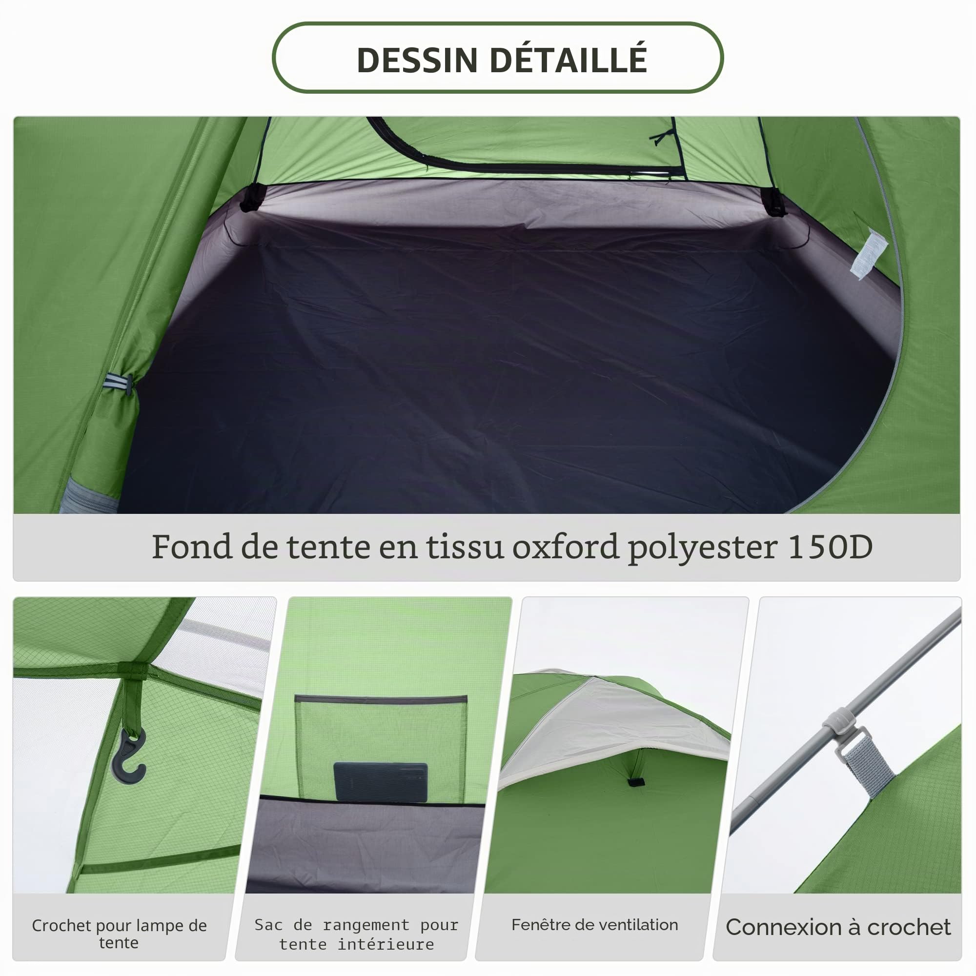 Naturehike P-Plus Tente Dôme Familiale Ultralégère Extérieure 3-4 Personnes Tente de Camping Tente de Poteau en Aluminium 3-4 Saisons Autoventilation Imperméable pour Randonnée Outdoor