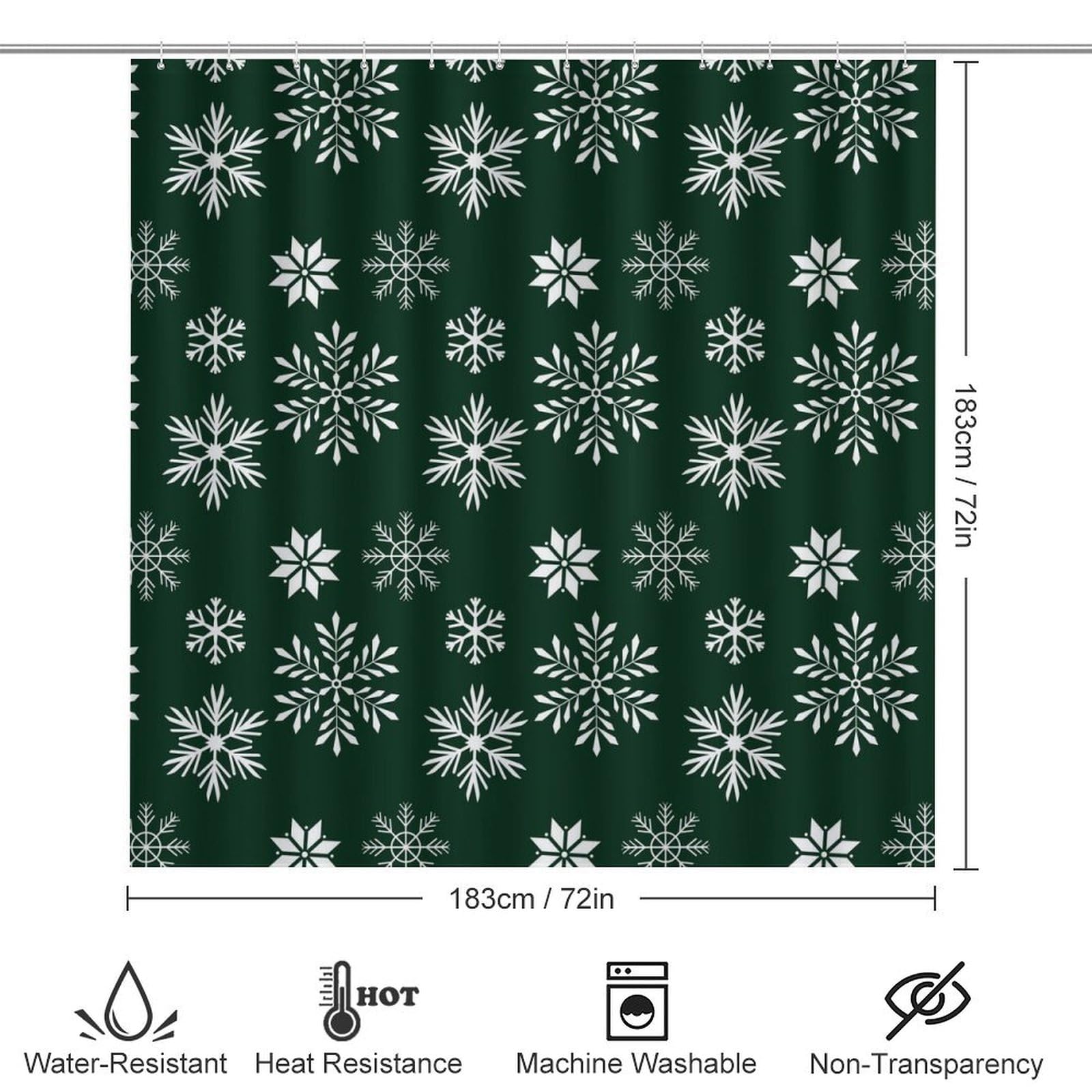 Colección navideña Baño de Cuatro Piezas Tappeto De Baño De Bambú, Antideslizante Y Lavable, Ideal para Ducha Y Baño Moderno 183×183cm