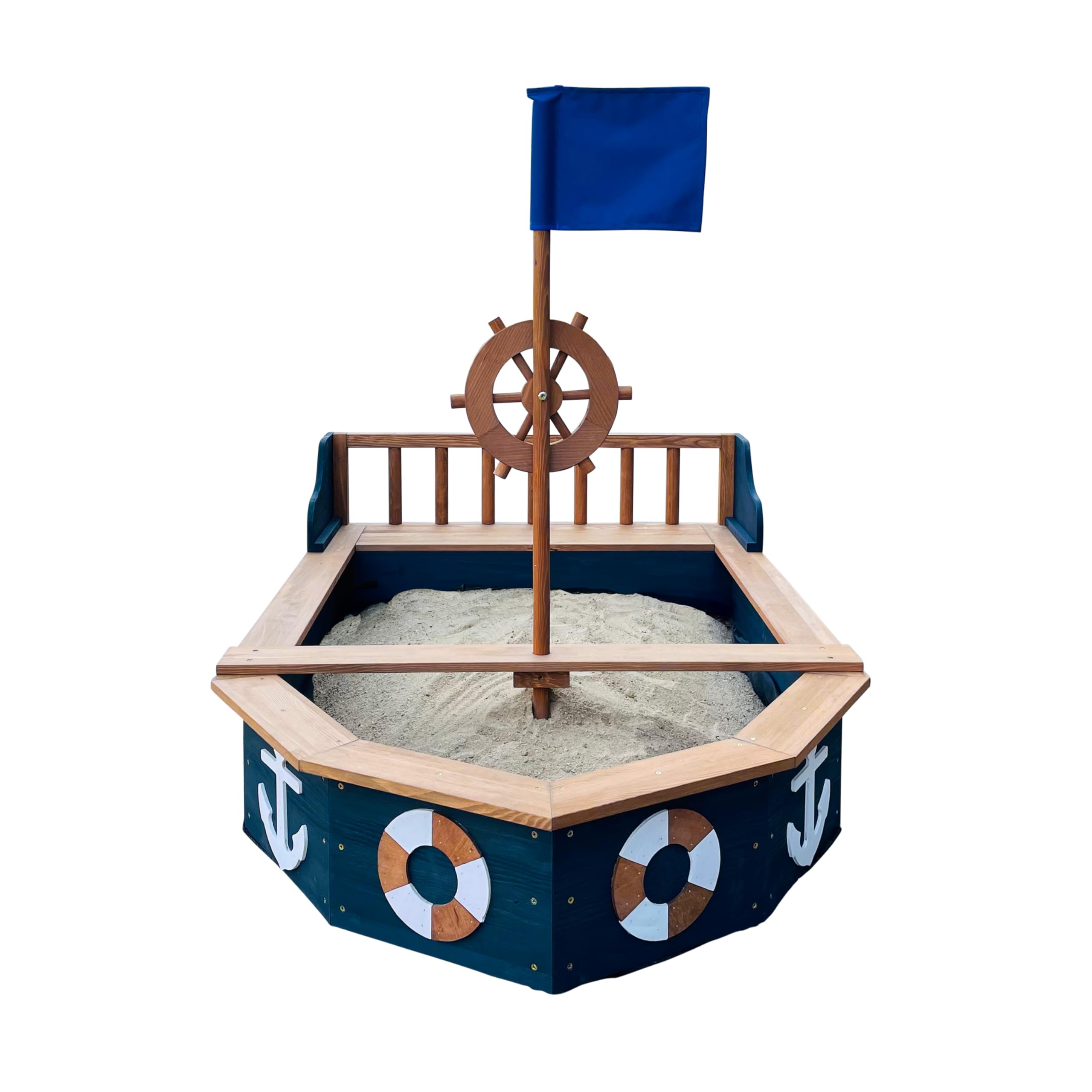 Doris Boot Houten Zandbak, Opbergbank, Gronddoek, 153 X 90 X 100 Cm