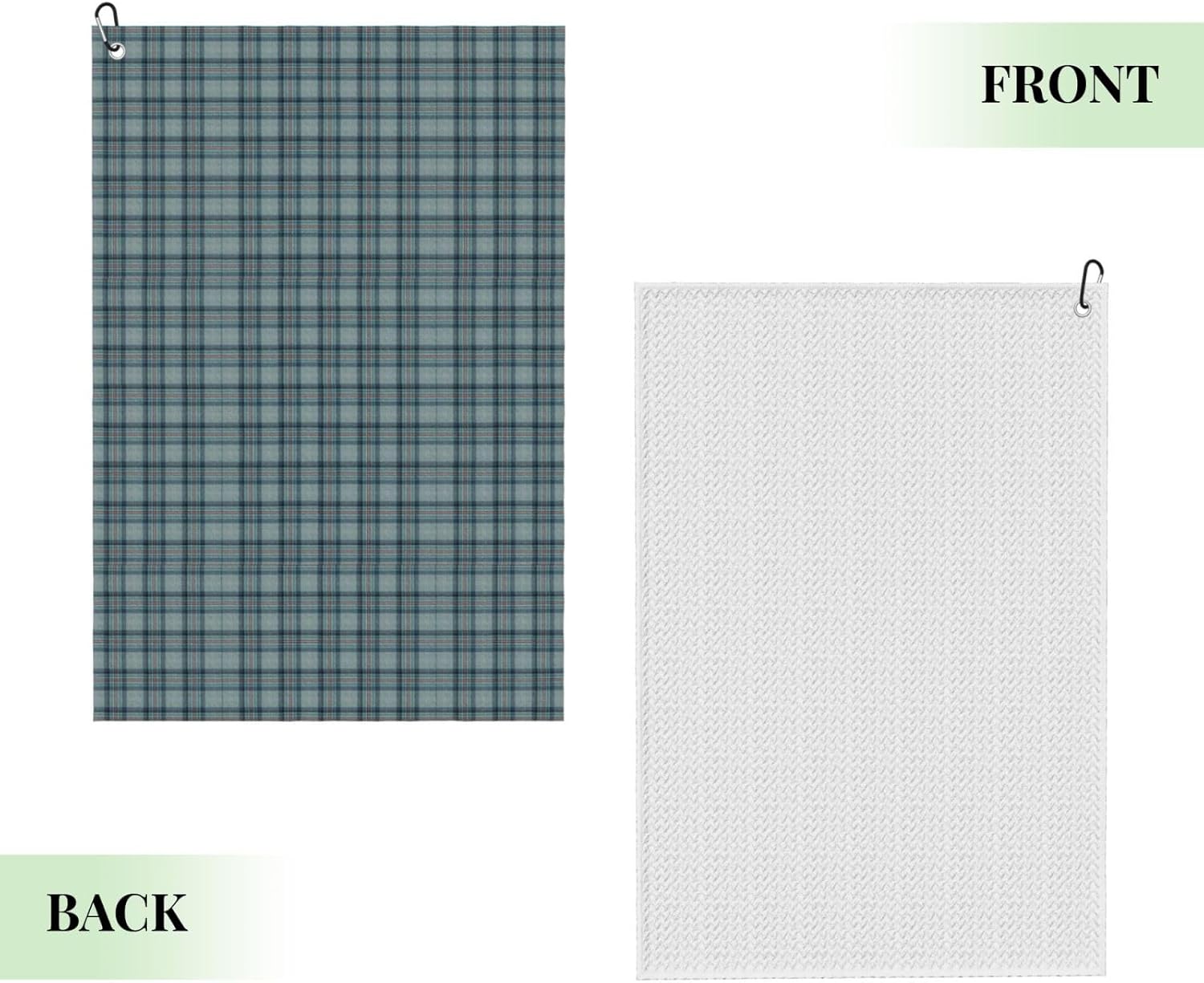 Princess Diana Memorial Tartan Microfiber Golf Towel with Carabiner Clip, 16x24 Inch Absorbent Waffle Weave Towel for Golf Bags