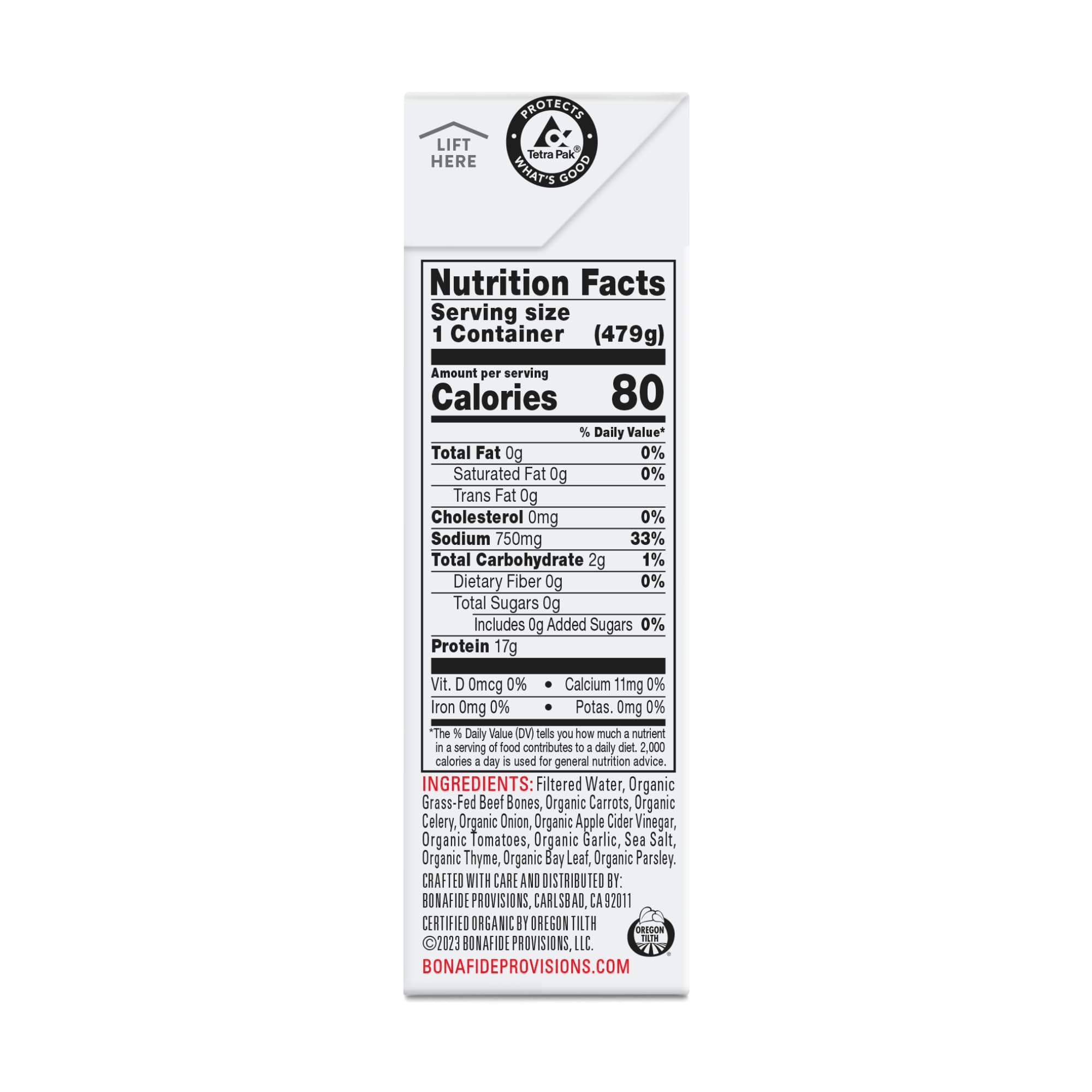 Bonafide Provisions Fresh Organic Beef Bone Broth, 16.9oz - 6 Pack thumbnail 4