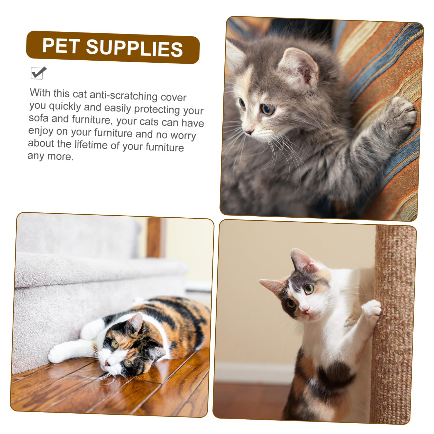 Happyyami Protector contra Arañazos Material Resistente y Entretenido para Sofá Garra de Sisal, Funda Protectora para Reposabrazos para Gatos en Casa o Tienda