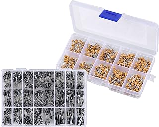 1100Pcs 24 Values Ceramic Capacitors Electrolytic Capacitors Assortment Box Kit Electrolytic Capacitors 0.1uF-1000uF 10 Values Ceramic