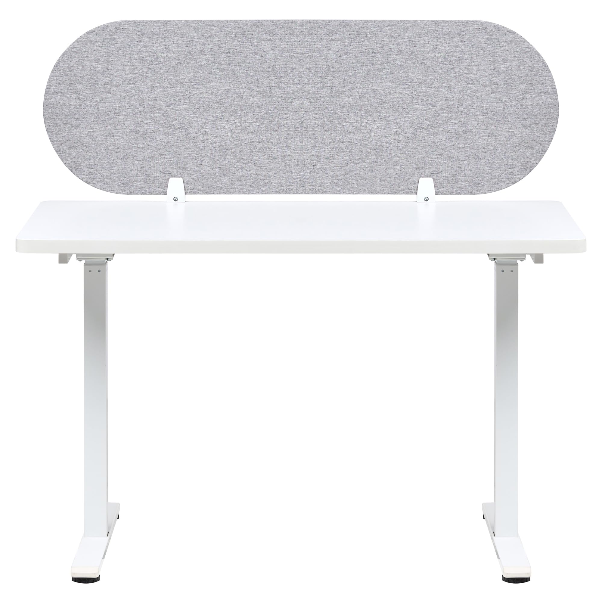 Beliani Séparateur de Bureau en Pet Acoustique Recouvert de Tissu 120 x 40 cm Gris Clair Sparky