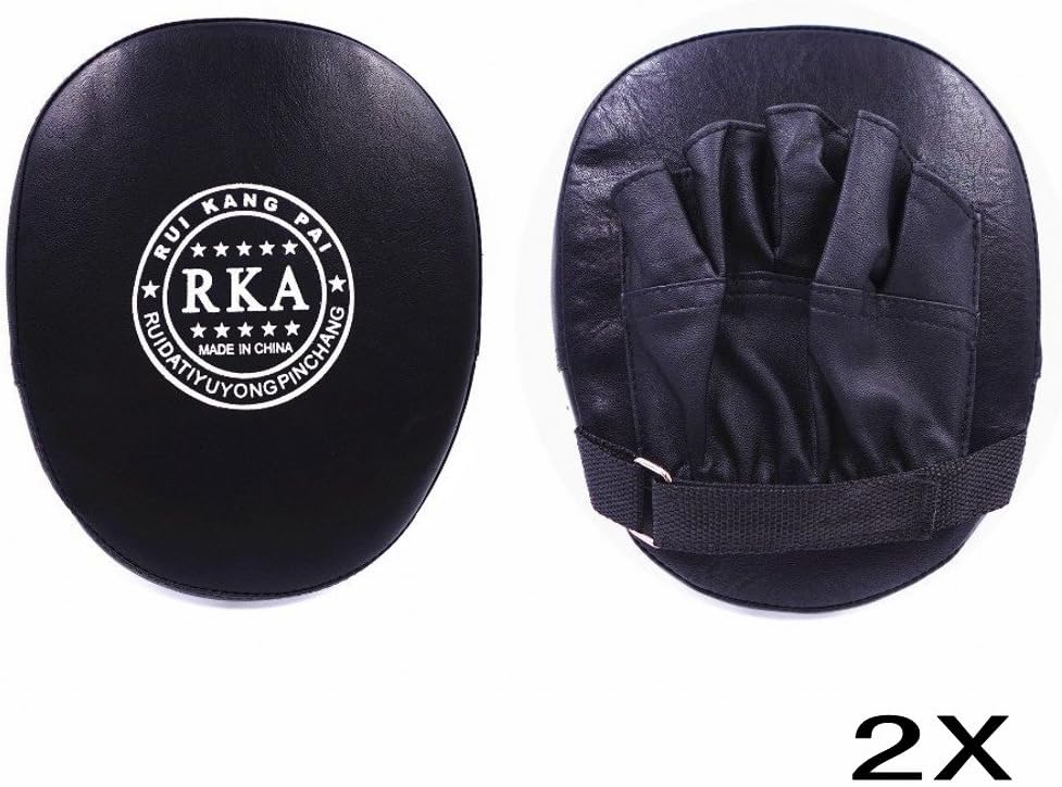 JZK 2 Boxing mitt training target focus punch pad MMA kick pad with glove for Muay Thai kickboxing exercise Karate Taekwondo martial art practice boxercise