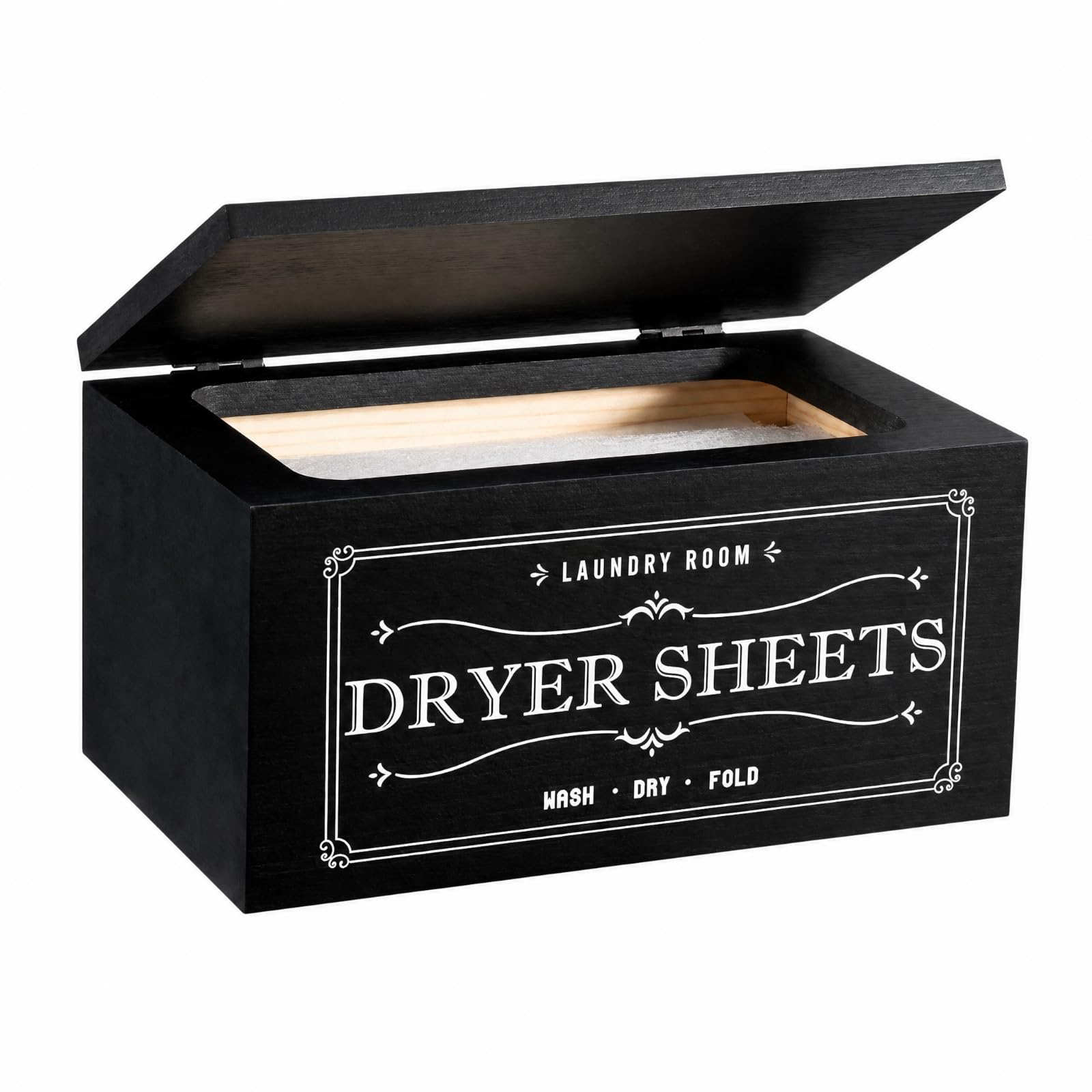 Desktop-Aufbewahrungsbox aus Massiv multifunktional dekorative Aufbewahrungsbox mit Druckschrift niedrig box mit Klappdeckel für Waschküche,