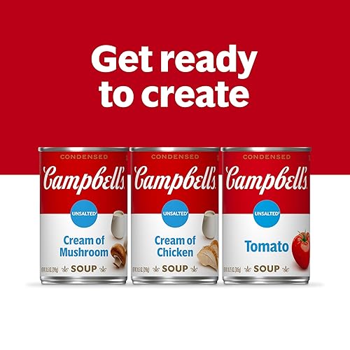 Miniatura 7 de Campbell's Crema condensada sin sal de sopa de champiñones, lata de 10.5 onzas (paquete de 12), marca es Campbell''s