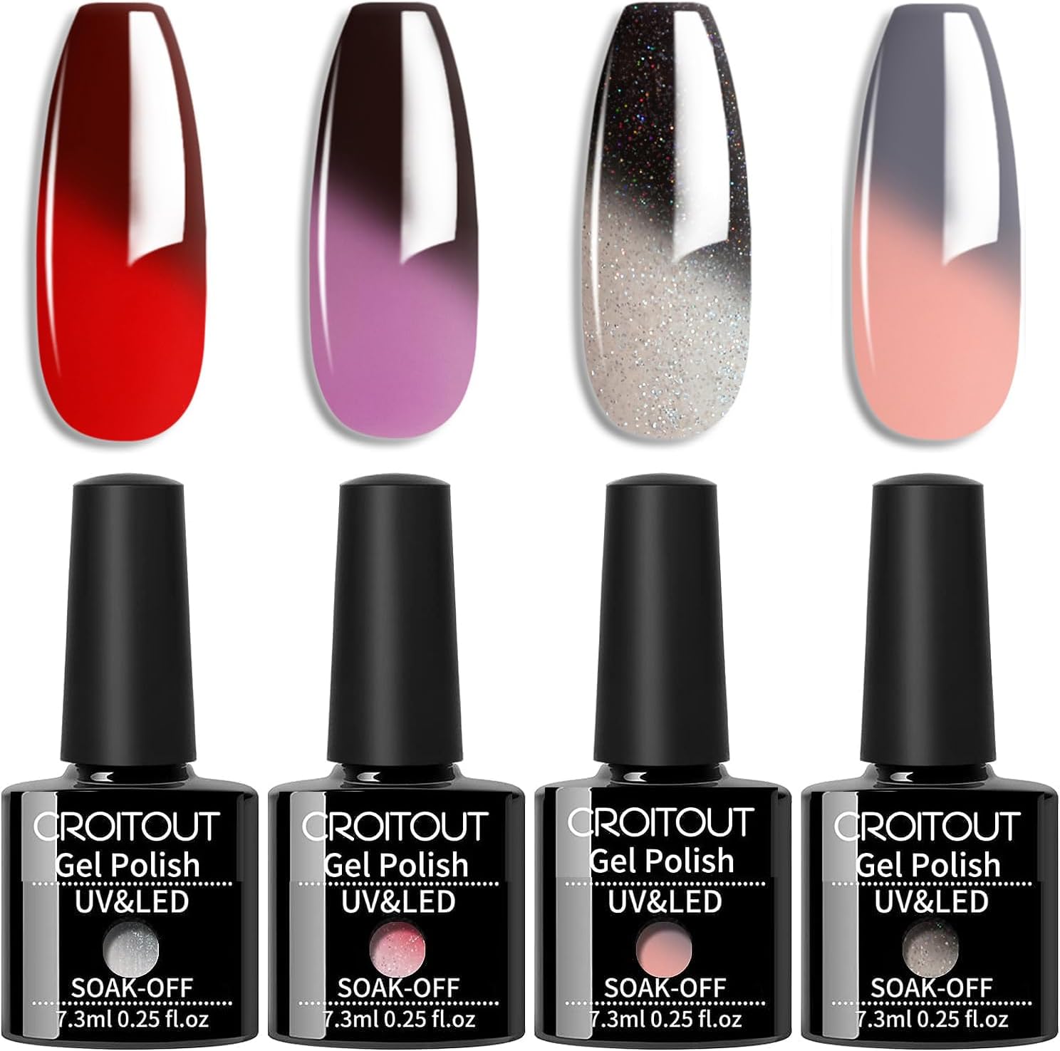 Croitout UV Gel Nail Polish Set, Colour Changing Gel Polish Colours Set