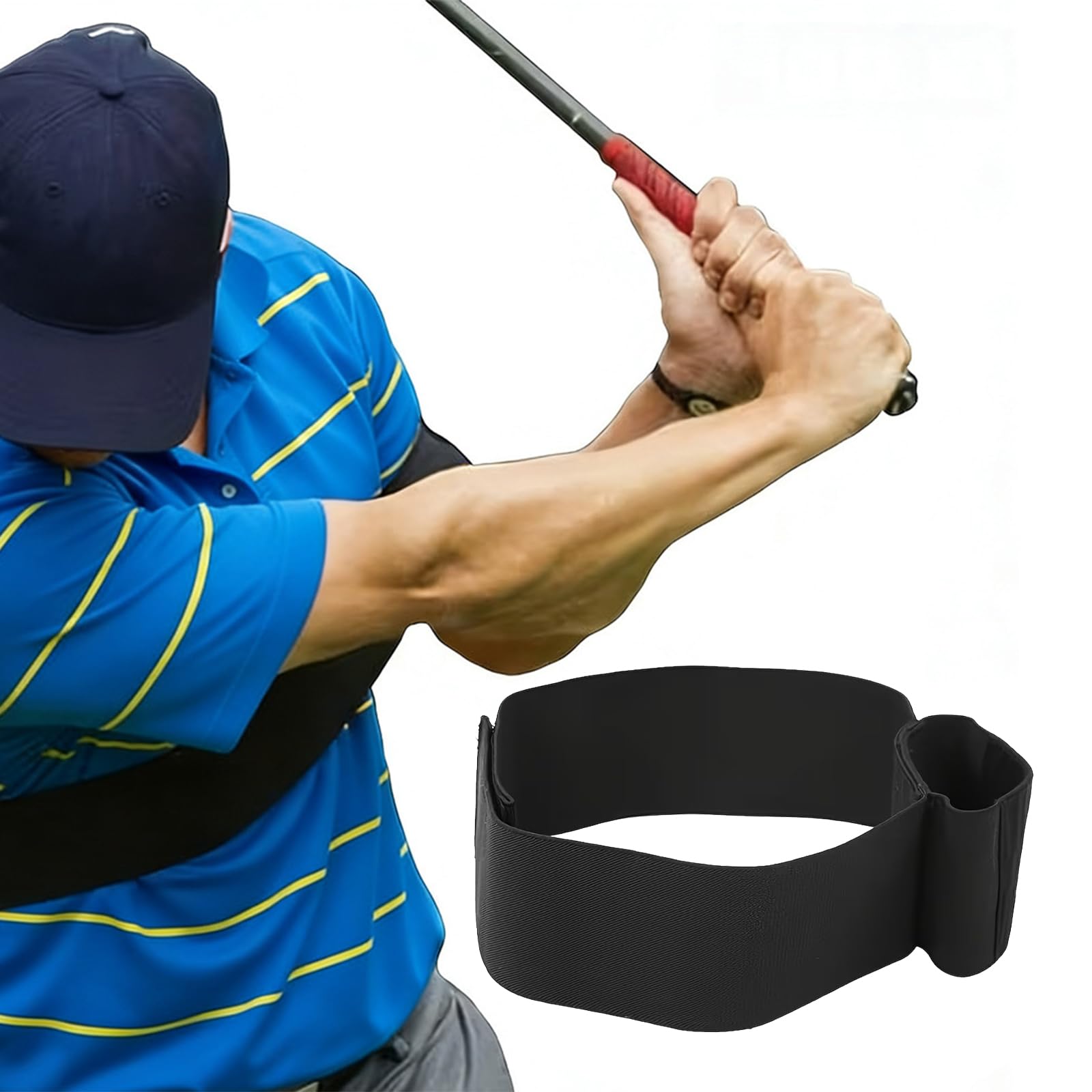 1 PCS Slider Golf Training Aid - Golf Training Aids Adjustable Golf Swing Correcting Arm Band for Connection Stability - Slider Golf Aid Premium Nylon Elastic Swing Trainer for Beginners, Men & Women