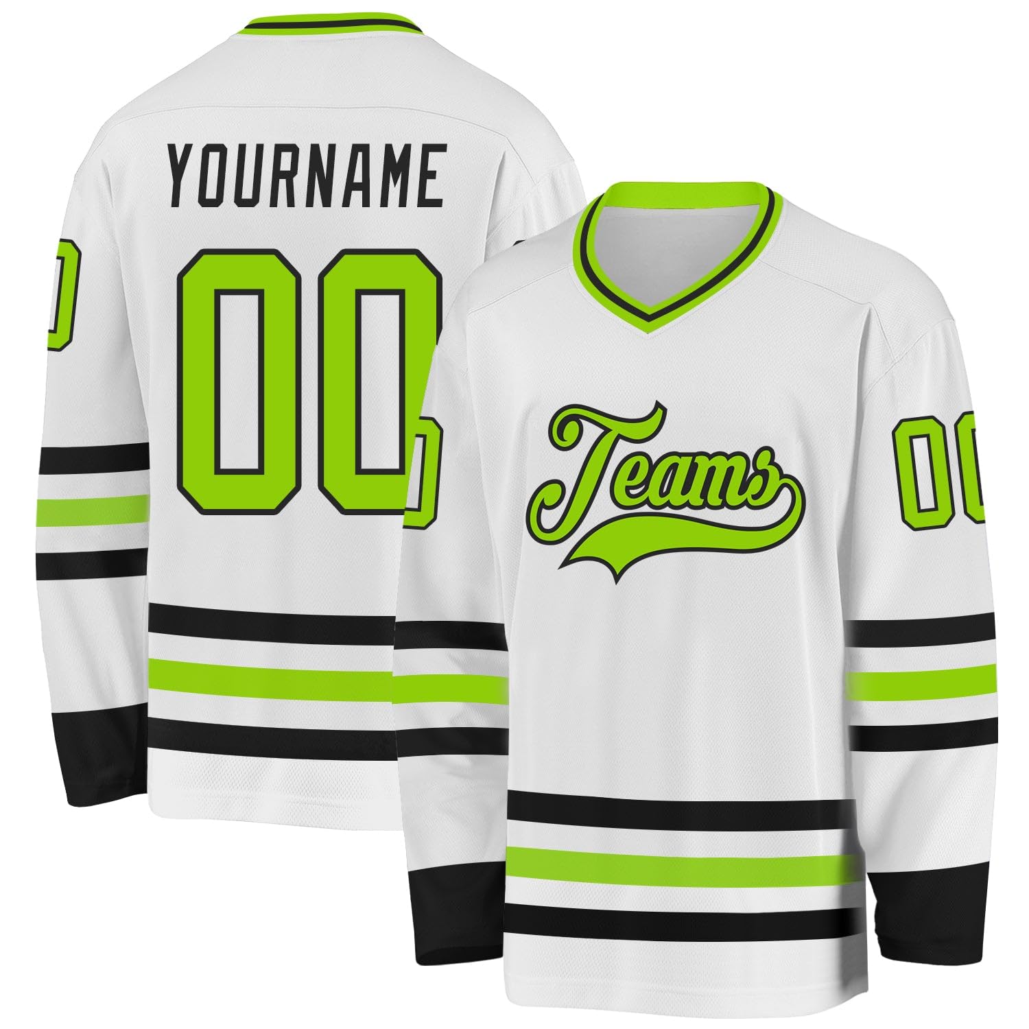 Custom Name Team Name Number White Navy-Gray Hockey Jersey Personalized V-Neck Sports Hockey Jersey for Men Women Youth