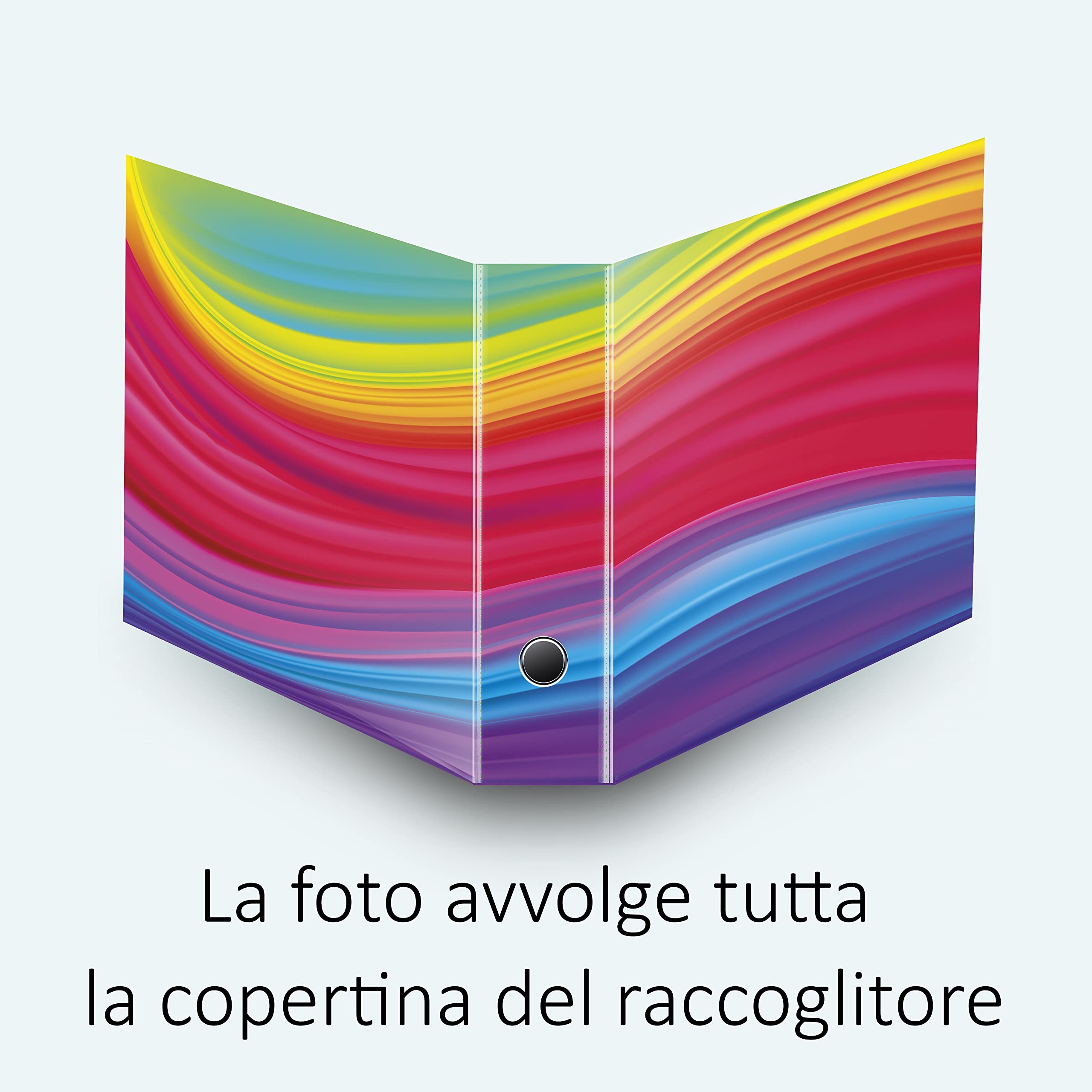 Set da 8 raccoglitori ad anelli ARCOBALENO - Faldoni SHAREPRINTING (H34 con 2 anelli)