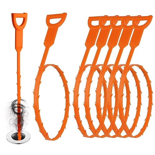6 Stück Abflussreiniger Spirale 25Inch/64cm Abflussspirale Keine Verstopfung Abflussreiniger Sticks