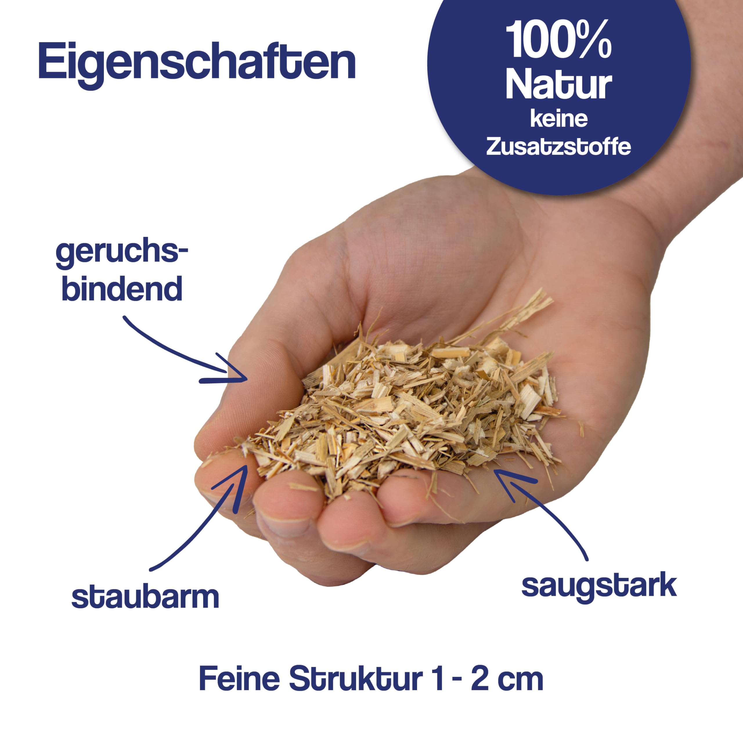 Bio Miscanthus Einstreu 980 Liter - Staubarm & Saugstark - Einstreu für Kleintiere wie Kaninchen, Meerschweinchen, Hamster - Kleintierstreu aus biologischem Anbau - 100% Natur