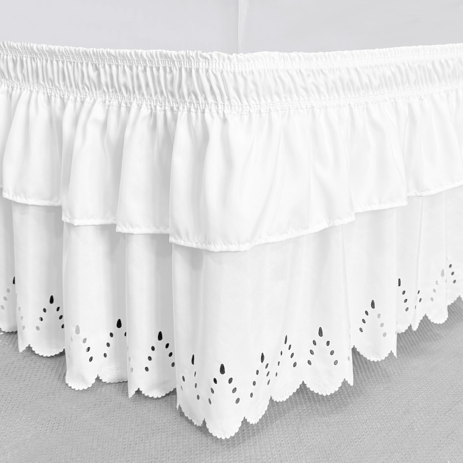 Eyelet Dust Ruffle Queen Snapklik.com : Full Bed Skirt, Double-Layered Ruffled Eyelet Bed Skirt ...