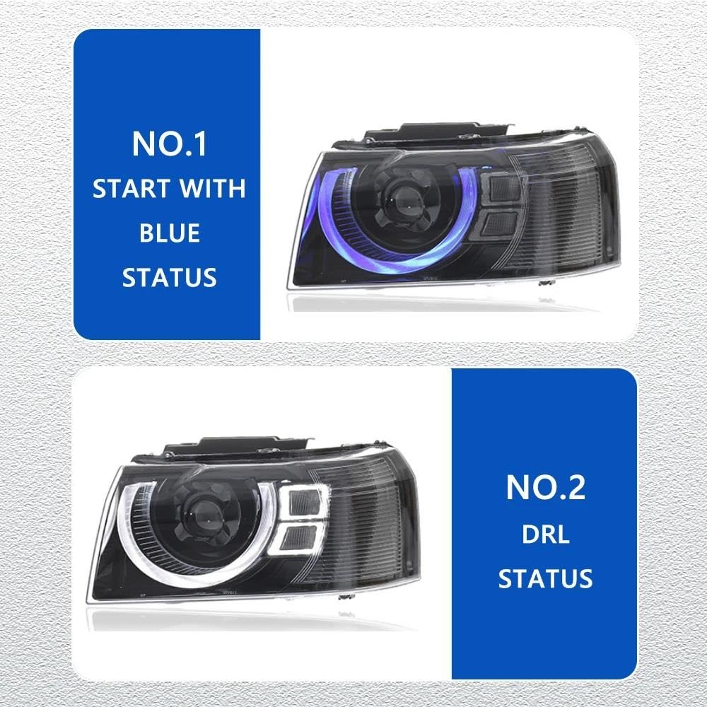 Fari Auto Per Land Rover Per Freelander 2 2007-2015 | Kit Fari Indicatori Di Direzione DRL Completamente Aggiornati A LED(BIANCO,Guidatore mancino)