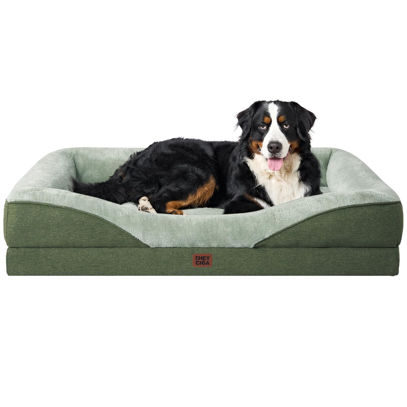 EHEYCIGA Orthopädisches Hundebett Mittelgroße Hunde, Memory Foam Waschbar und Wasserdicht Hundekorb mit 4 Rändern, Hundesofa Hundecouch rutschfest