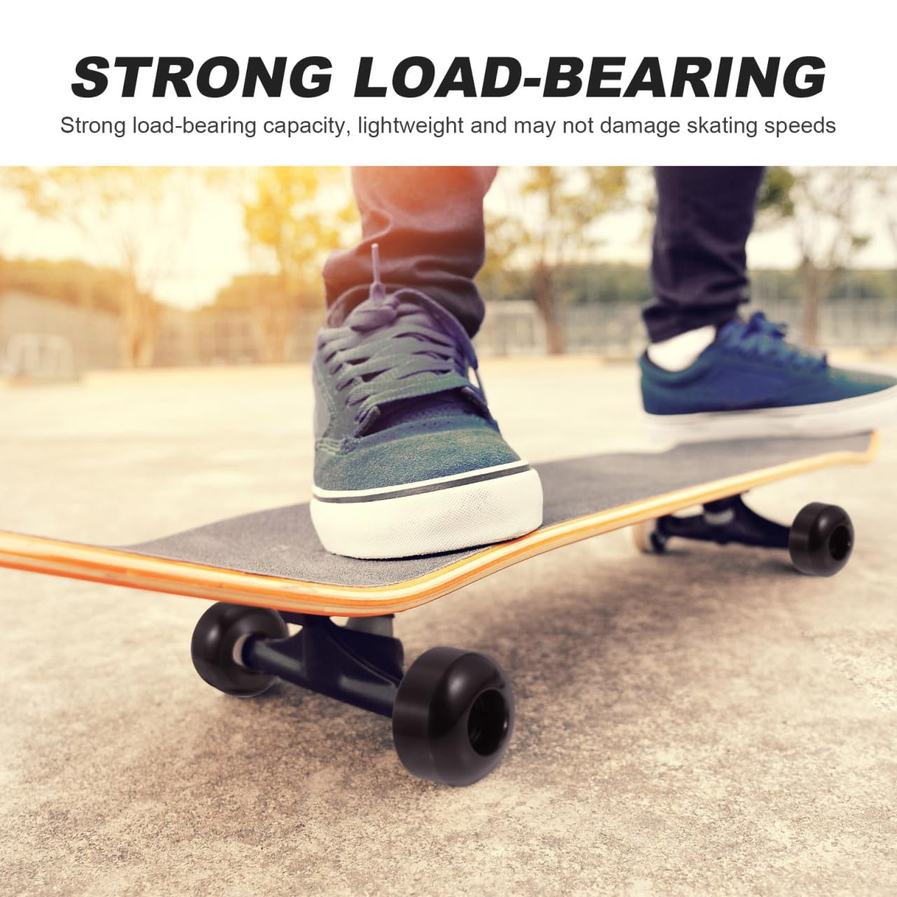 ULTECHNOVO Ensemble Complet de Skateboard avec Trucks en Aluminium Noir, 4 Roues PU et Roulements ABEC, Kit de Roulement pour Double Kick, Accessoires de Planche à roulettes