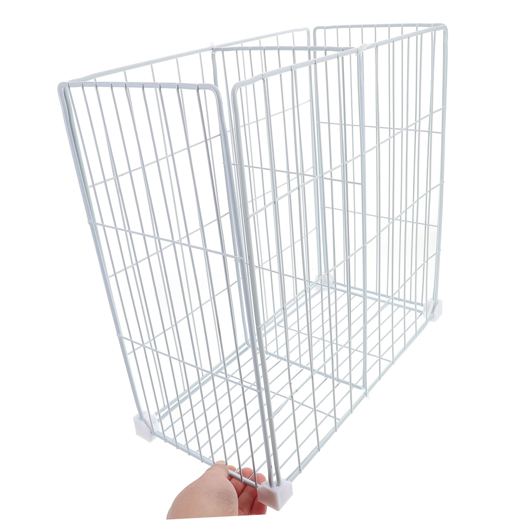Mikikit Cestelli per Congelatore a Pozzetto, Divisori per Congelatore in Ferro Bianco Struttura a Griglia e Cestello Inferiore, per Dispensa e Camera da Letto