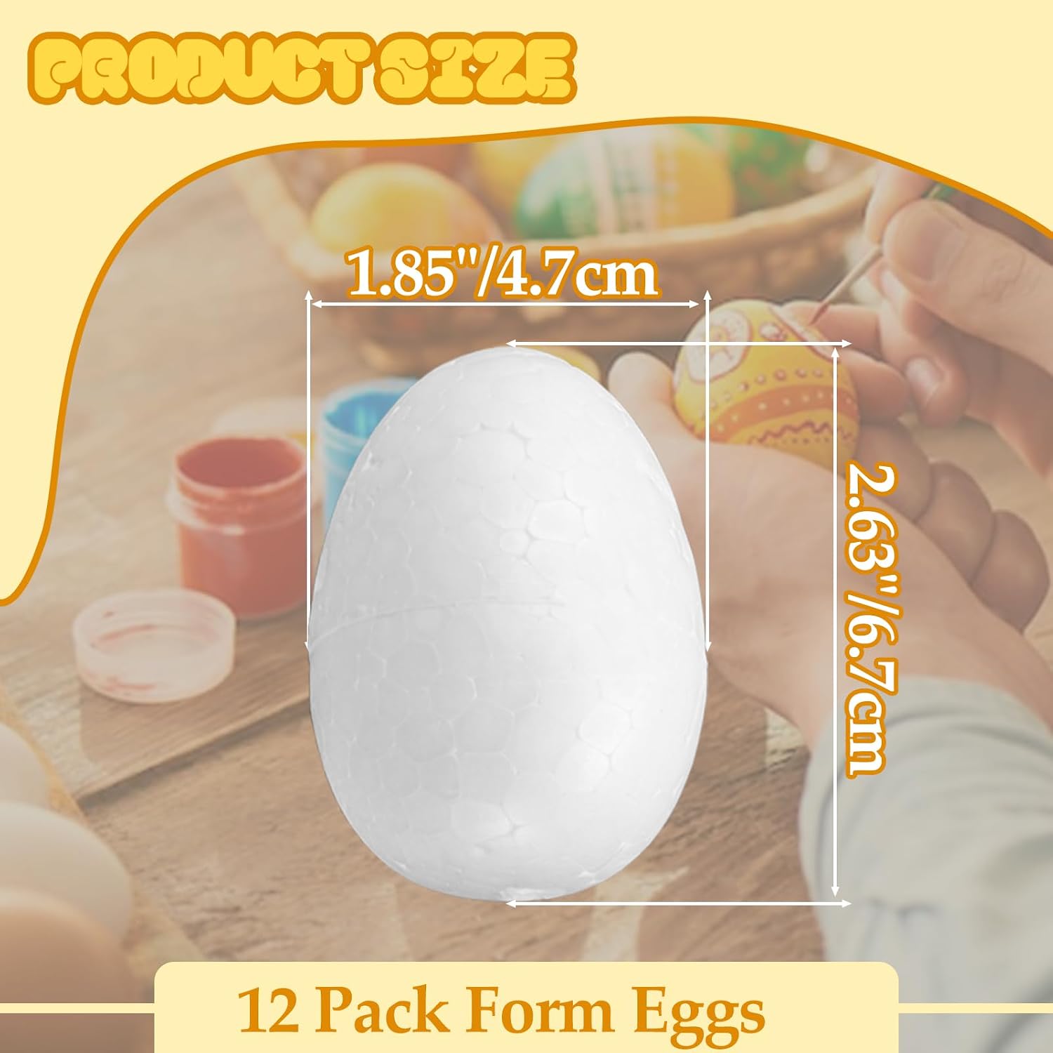 Murtenze 12PCS 2.75 Inch Fake Eggs, White Foam Eggs