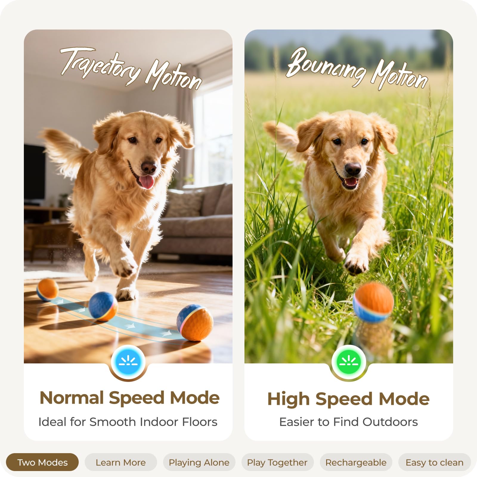 Interactive Dog Toys - Palla per cani, 95 mm